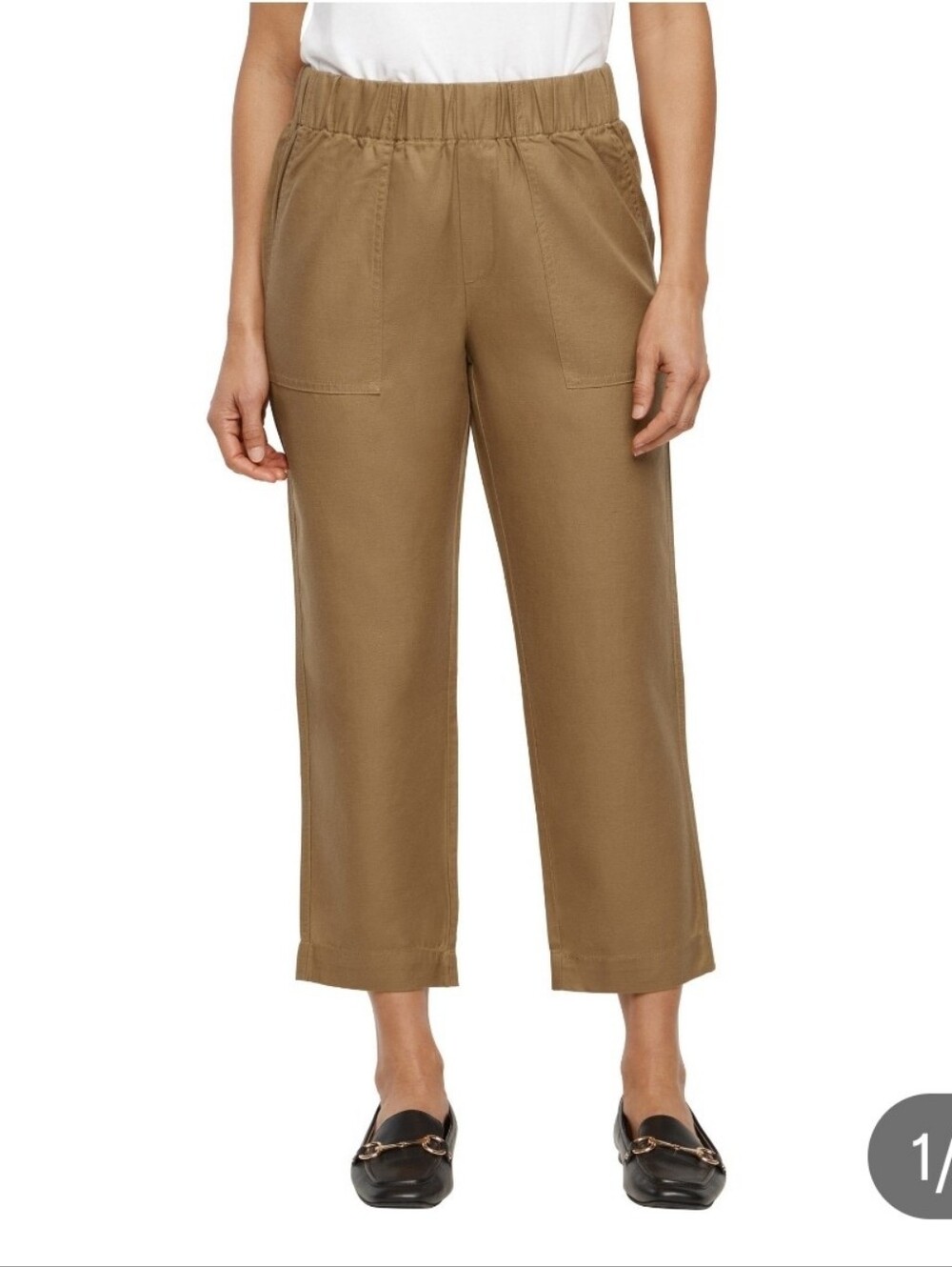 (Ew)Banana Republic Tapered Cropped Pull-On Pants Check